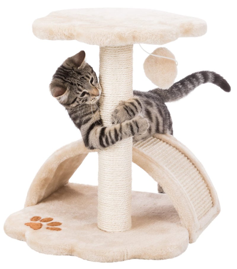 TRIXIE Vitoria 16.9-in Cat Tree for Kittens, Kitty Scratching Post, Sisal Covered Scratcher, Dangling Cat Toy, Beige - Image 2